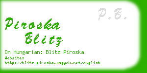 piroska blitz business card